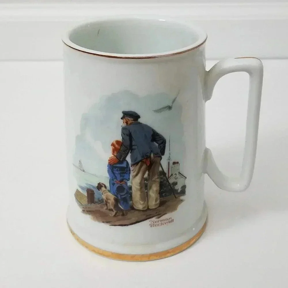 Norman Rockwell Looking Out To Sea Porcelain Mug